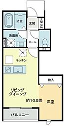 マビックエアー ワンルームの間取図画像
