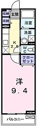 グランレジデンス国府B2 1Kの間取図画像