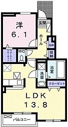 ハイソラーレ3 1LDKの間取図画像