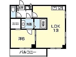 Cube-g中通町 1LDKの間取図画像