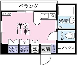 ハヤシビル ワンルームの間取図画像