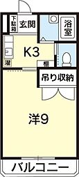 DUGOUT310 1Kの間取図画像