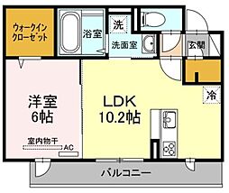 ジャスミンHYM2 1LDKの間取図画像