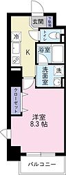 K-クレスト大道 1Kの間取図画像