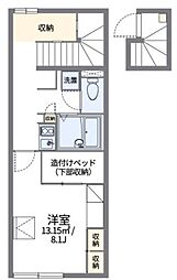 レオパレス北田宮 1Kの間取図画像