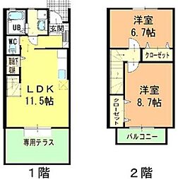 ナトゥラヴィータ参番館 2LDKの間取図画像