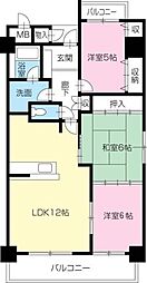 VistaGrandeTokushima 3LDKの間取図画像