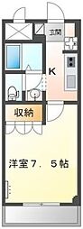 クレシア 1Kの間取図画像