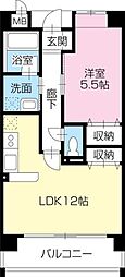 ヴァンドーム弐番館 1LDKの間取図画像