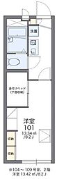 レオパレスウッズ春日 1Kの間取図画像