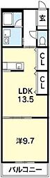 プレジデント川内2 1LDKの間取図画像