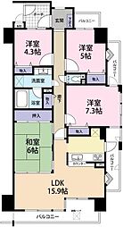 サーパス出来島 4LDKの間取図画像