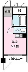 シティメゾンフェニックス中島田V 2階ワンルームの間取り