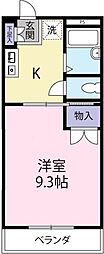 コーポKADOTA 1階1Kの間取り