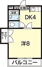 カレッジハイツ住吉 1DKの間取図画像