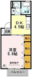 ドミール古川 C棟 1階1DKの間取り