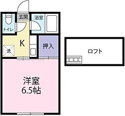 YoungVilla 1Kの間取図画像