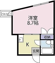 サンハイツ 3階1Kの間取り