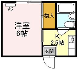 福島ハイツ 1Kの間取図画像