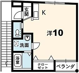 城東ハイツ ワンルームの間取図画像