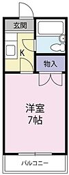 ハイツ伊達娘D 1Kの間取図画像