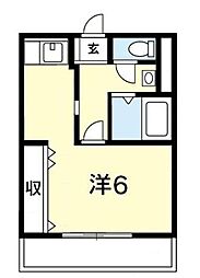 スミトモハイツ 1Kの間取図画像