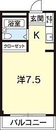 シティパレス佐古 ワンルームの間取図画像