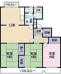 四宮ハイツ 3LDKの間取図画像