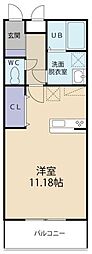 ココテラス蔵本 1階1Kの間取り