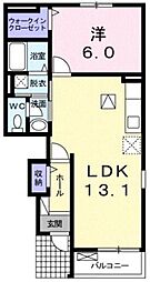 なでしこ 1階1LDKの間取り