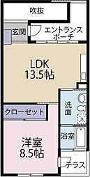 コレクティブハウスなじみ 3階1LDKの間取り