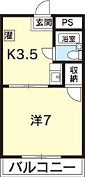 セグラ住吉 1Kの間取図画像
