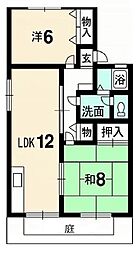セジュール大原C 2LDKの間取図画像