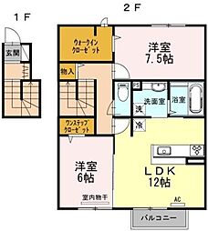 セジュール藍 2階2LDKの間取り