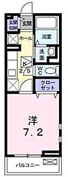 キルシュブラウ 1Kの間取図画像