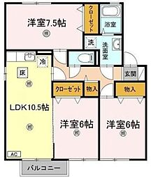 ルミエールC 3LDKの間取図画像