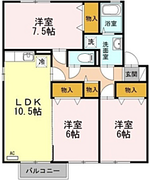 ルミエールC 3LDKの間取図画像