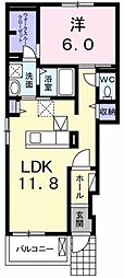アルバカーサ2 1LDKの間取図画像
