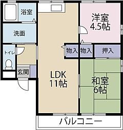 レトア川内3 2LDKの間取図画像