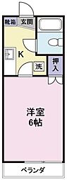 野崎助任ビル 1Kの間取図画像