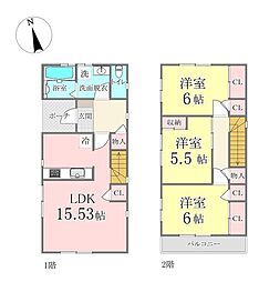 中古戸建　大泉町東小泉 3LDKの間取り