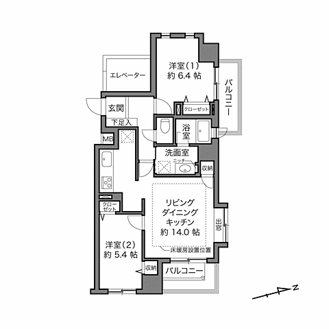 間取り スヴェニール早稲田夏目坂 6階/-