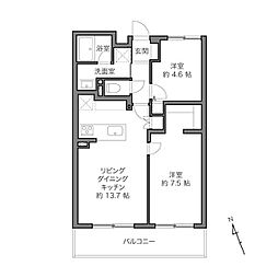 コート西早稲田 2LDKの間取図画像