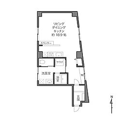 中銀三鷹マンシォン ワンルームの間取図画像