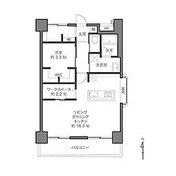 アルステージ新丸子 2LDKの間取図画像