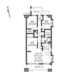 アール・ヴェール三鷹下連雀 3LDKの間取図画像