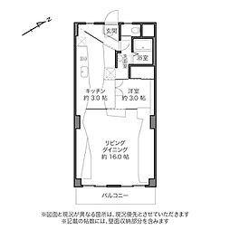 ドミール早稲田 1LDKの間取図画像