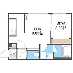 ノースピーク厚別 4階1LDKの間取り