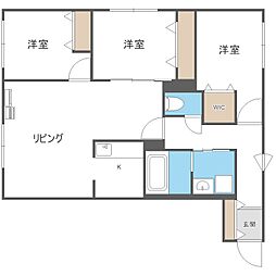札幌市白石区本通17丁目南マンション 3LDKの間取図画像