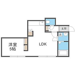 リベルタ福住 4階1LDKの間取り